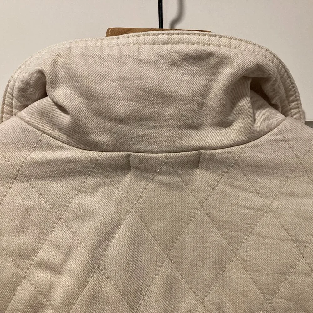 Anthropologie | Oversized Quilted Cream Jacket | Medium - Picture 12 of 14
